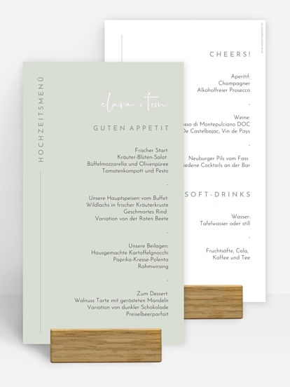 Menükarte Hochzeit Modern Type