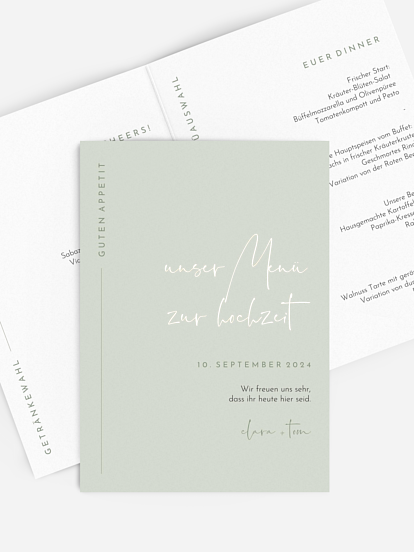 Menükarte Hochzeit Modern Type