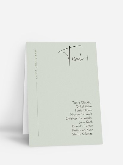 Gruppentischkarte Modern Type