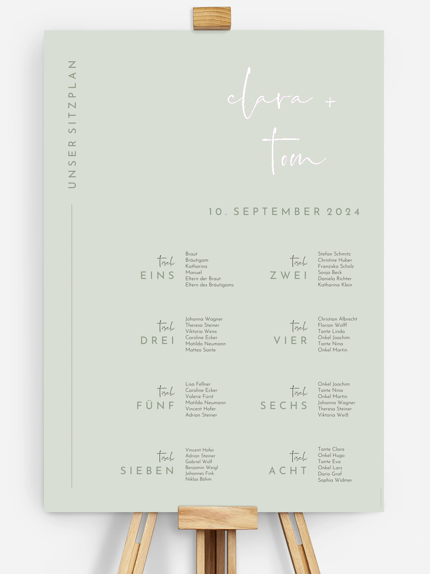 Sitzplan Plakat Modern Type