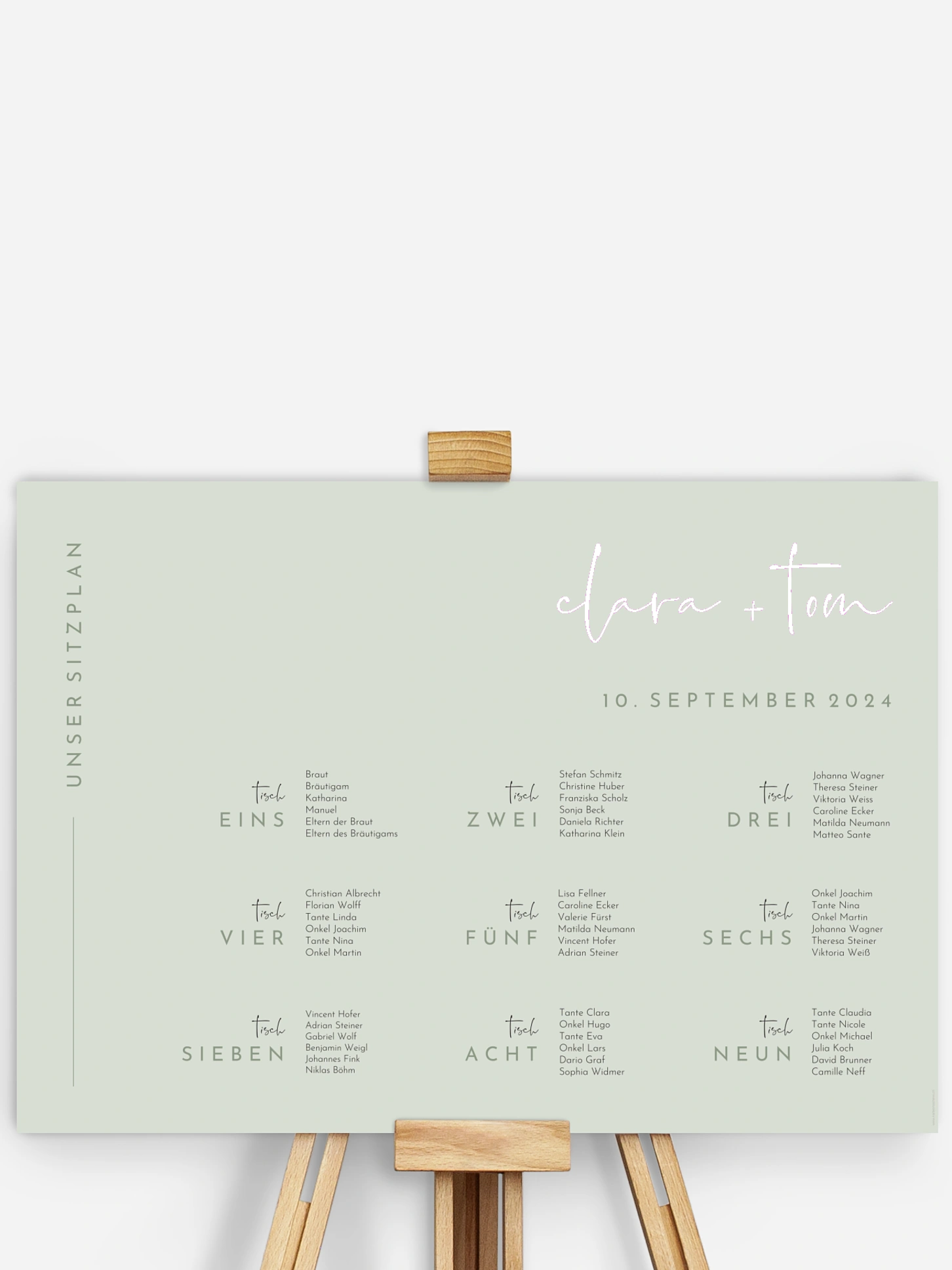 Sitzplan Plakat Modern Type