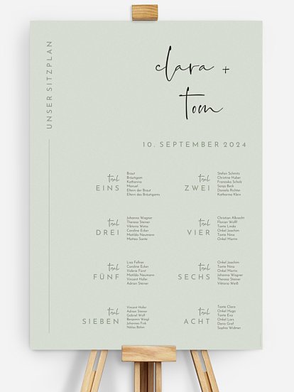 Sitzplan Plakat Modern Type