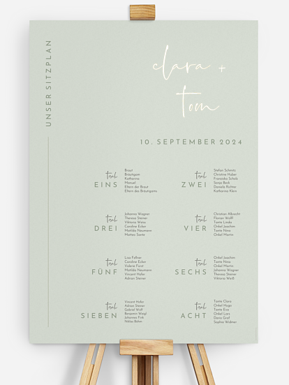 Sitzplan Plakat Modern Type