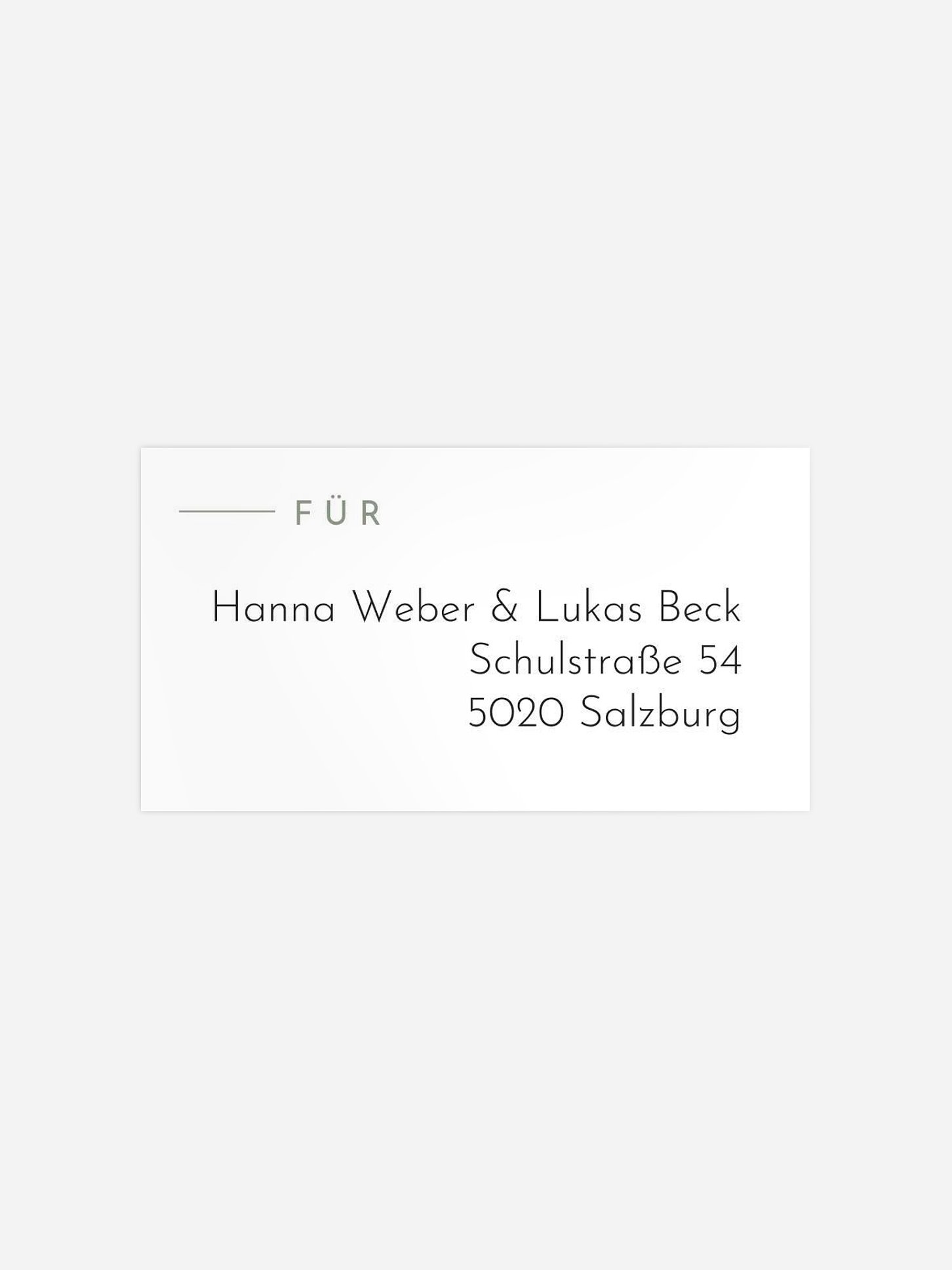 Empfängeraufkleber Hochzeit Modern Type