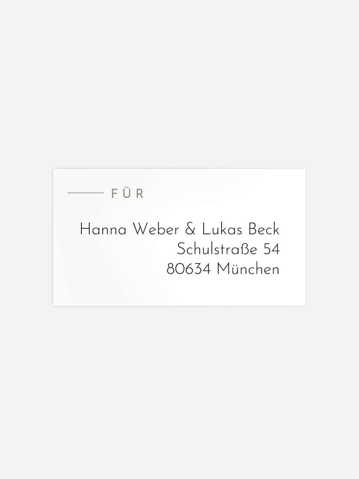 Empfängeraufkleber Hochzeit Modern Type