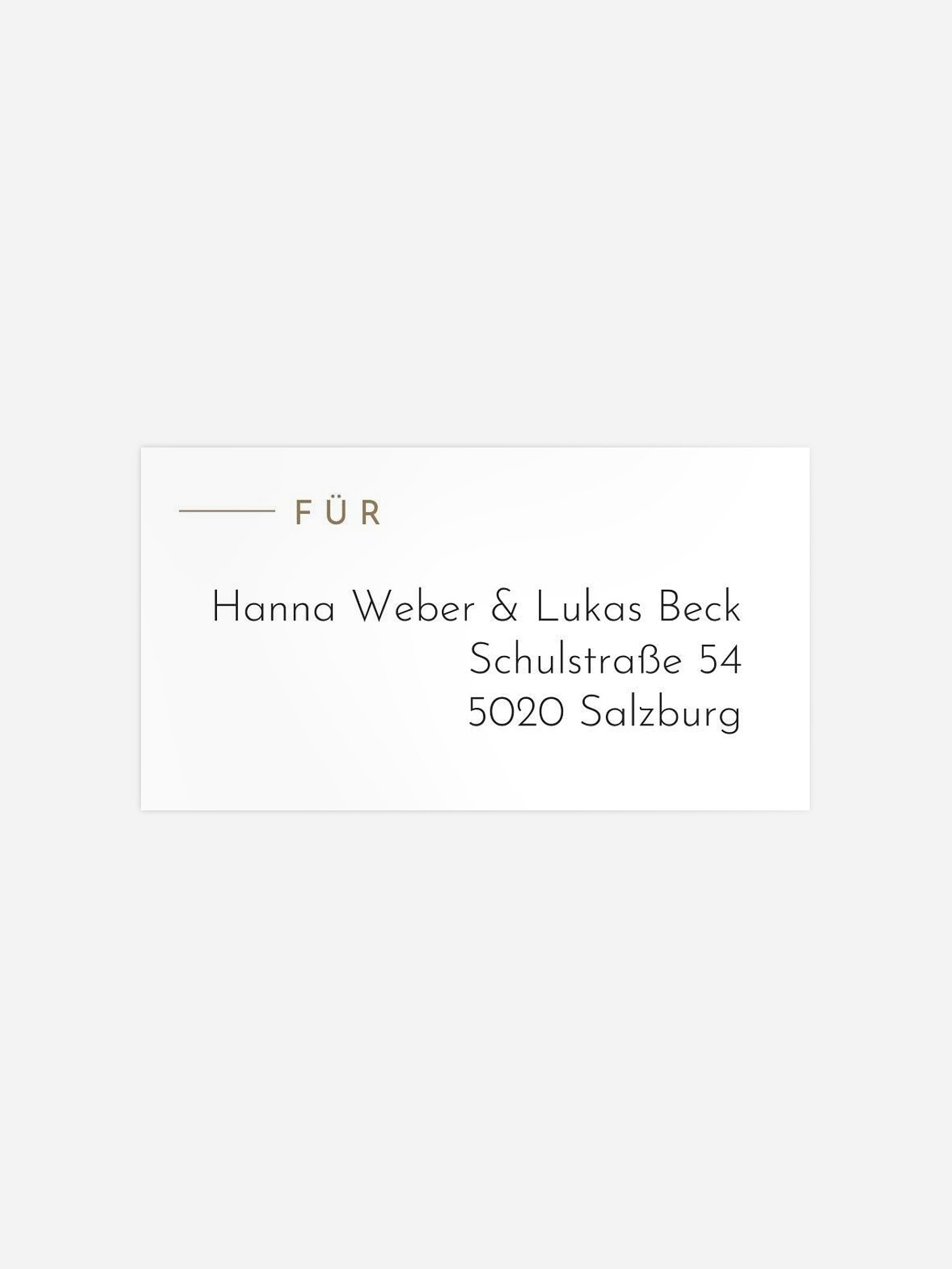 Empfängeraufkleber Hochzeit Modern Type