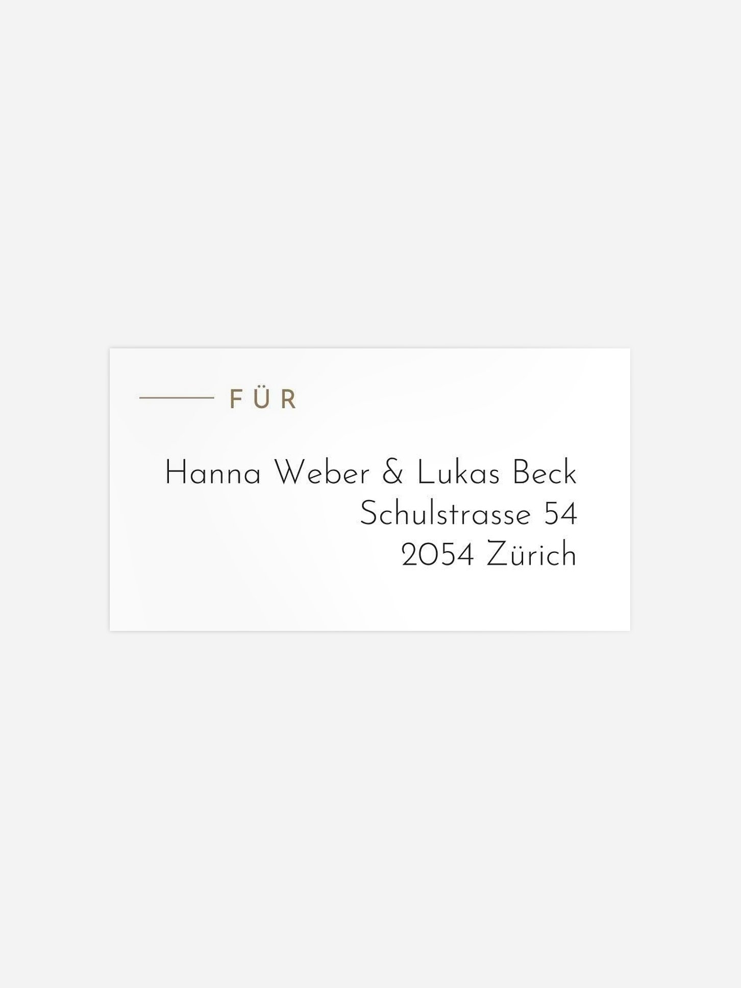 Empfängeraufkleber Hochzeit Modern Type