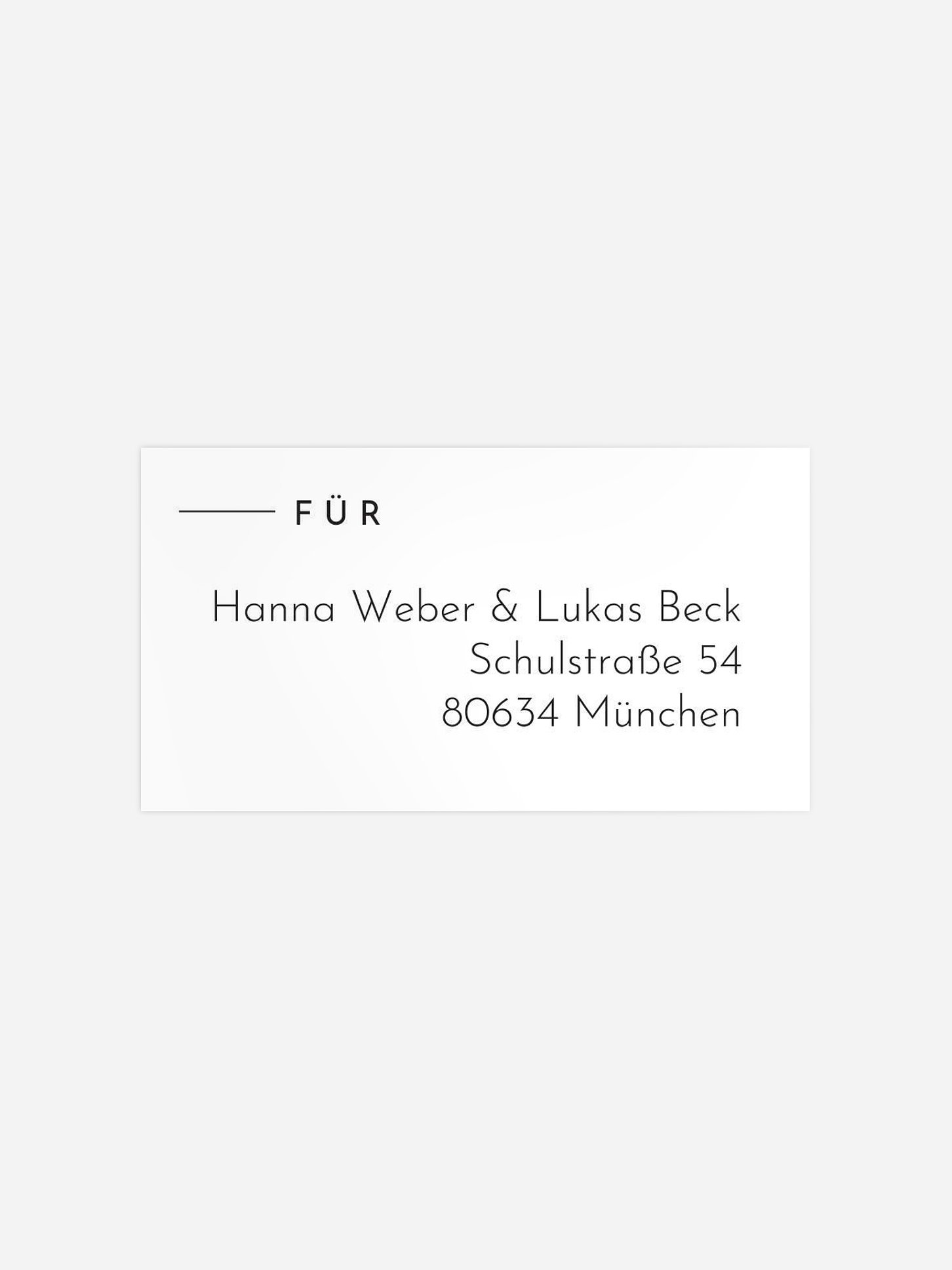 Empfängeraufkleber Hochzeit Modern Type