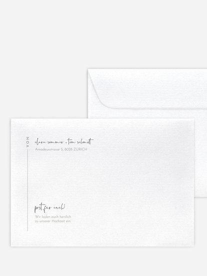 Briefumschlag mit Motiv Modern Type