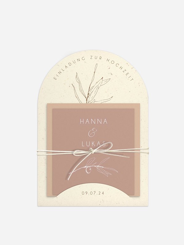 Hochzeitseinladung Olive Love