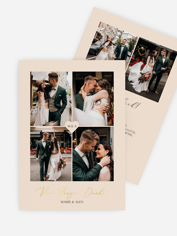 Dankeskarte Hochzeit Mein Herzblatt