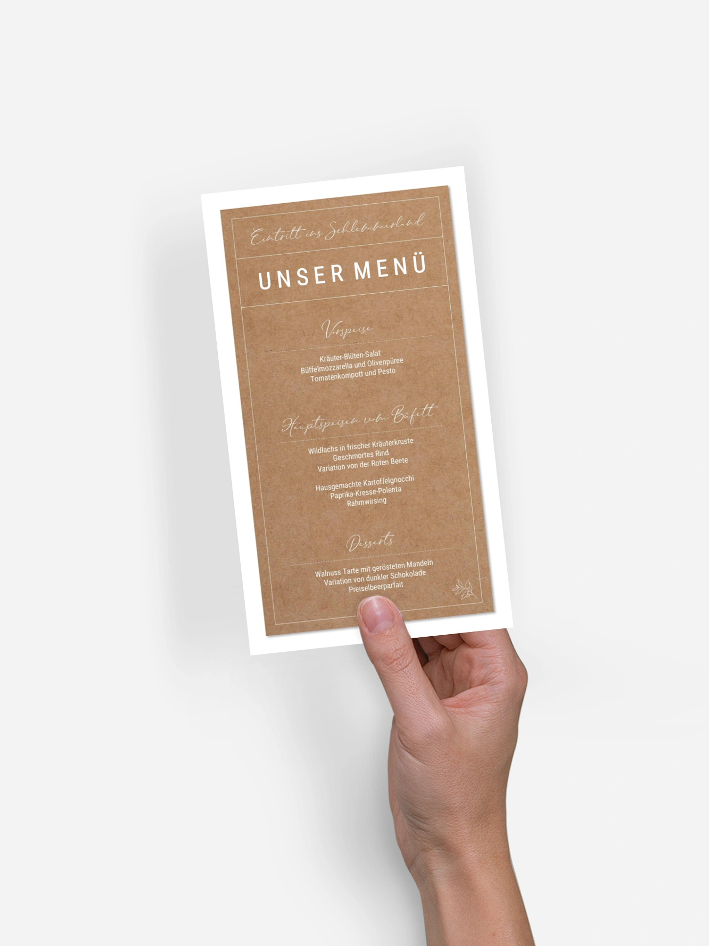 Menükarte Hochzeit Glücksreise