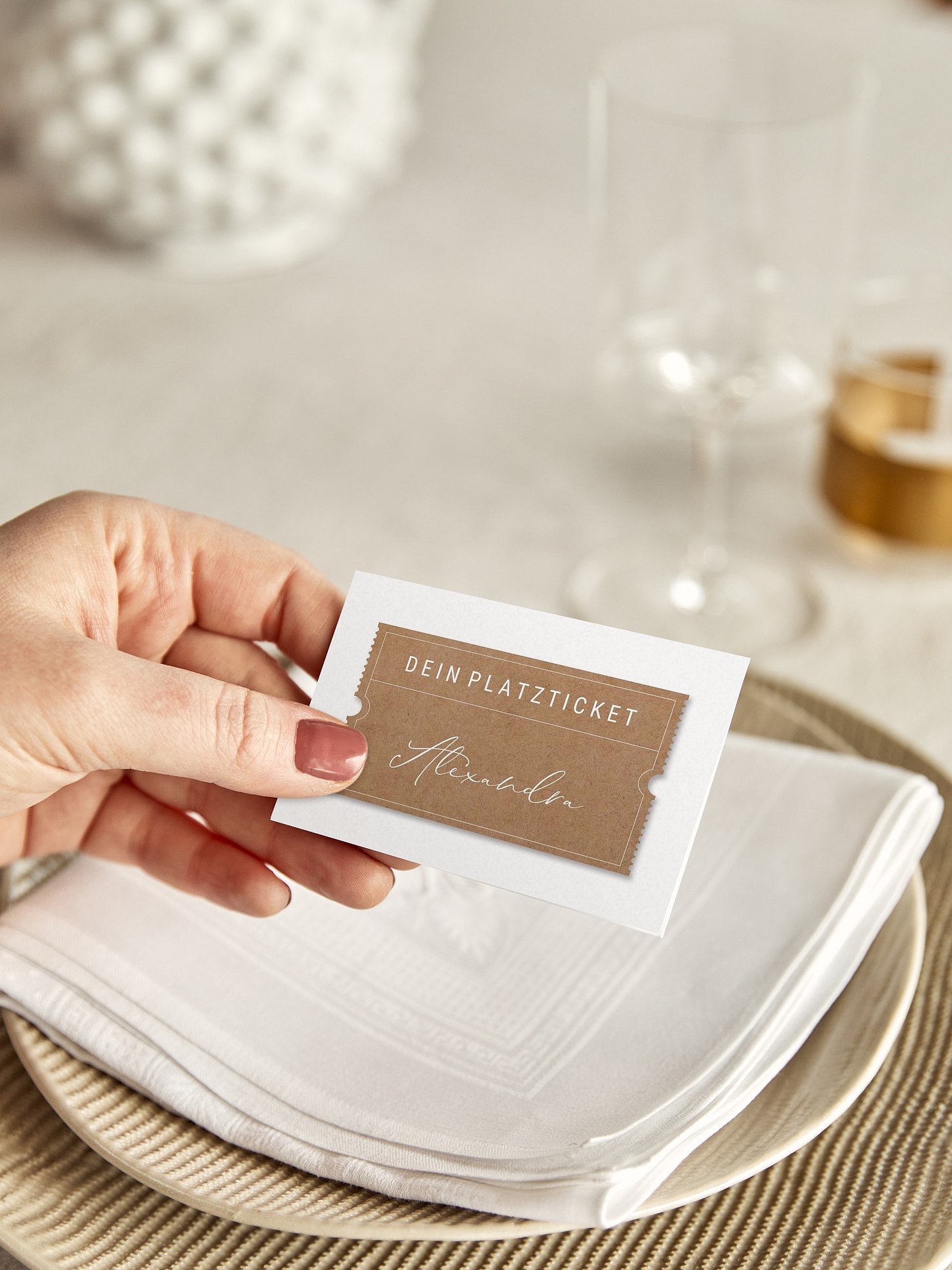 Tischkarte Hochzeit Glücksreise