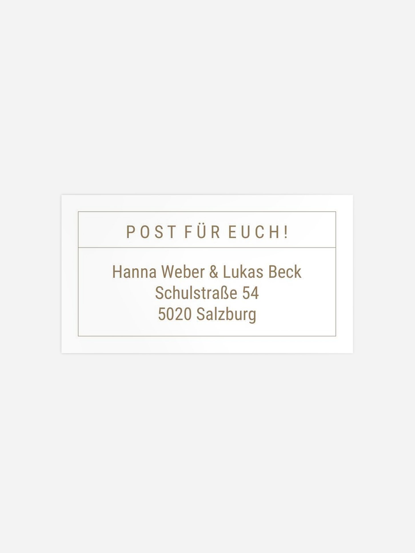 Empfängeraufkleber Hochzeit Glücksreise