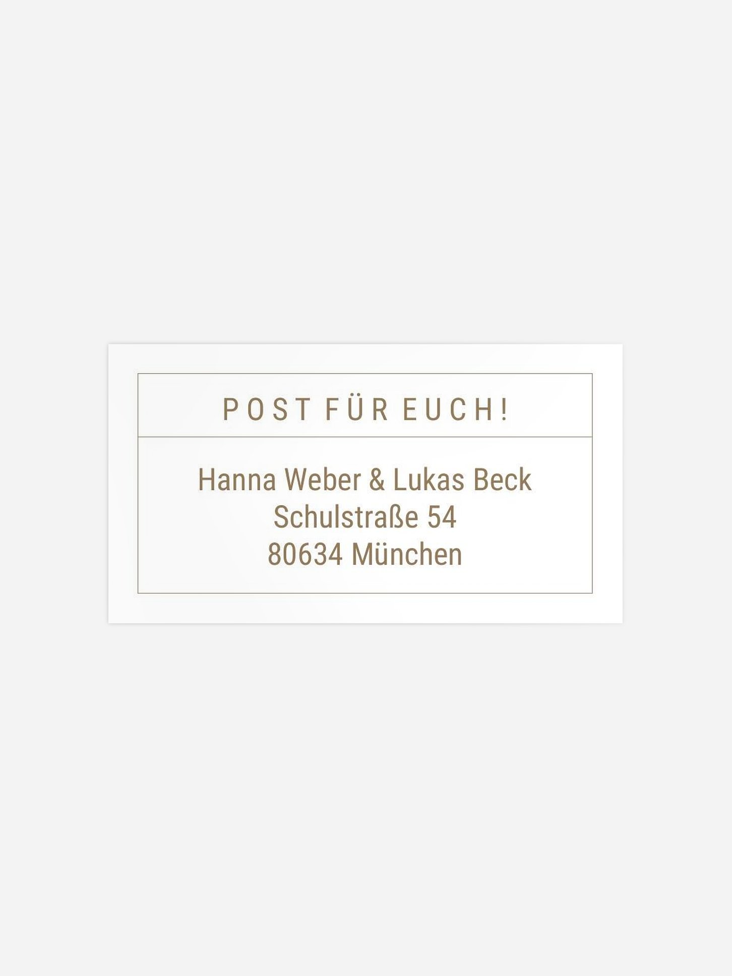 Empfängeraufkleber Hochzeit Glücksreise