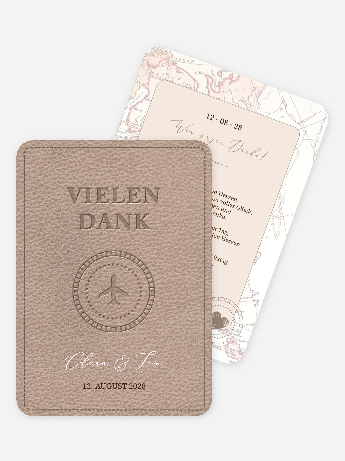 Dankeskarte Hochzeit Unsere Reise