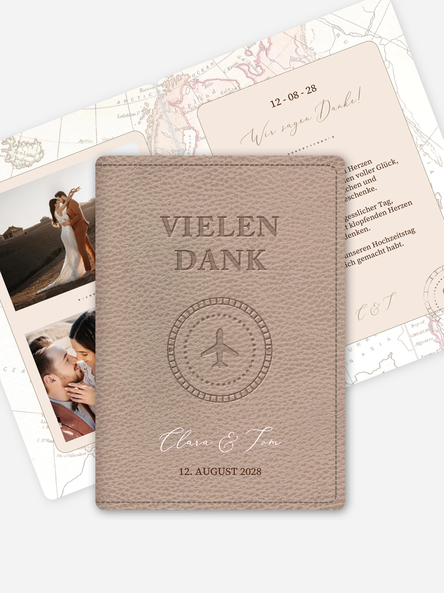 Dankeskarte Hochzeit Unsere Reise