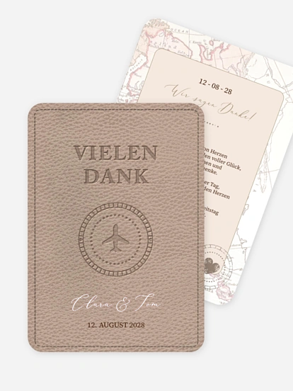 Dankeskarte Hochzeit Unsere Reise