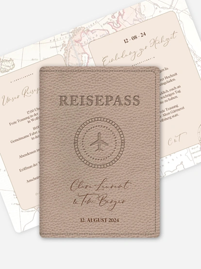 Hochzeitseinladung Unsere Reise