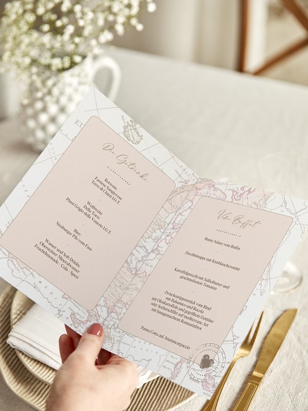 Menükarte Hochzeit Unsere Reise