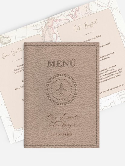 Menükarte Hochzeit Unsere Reise