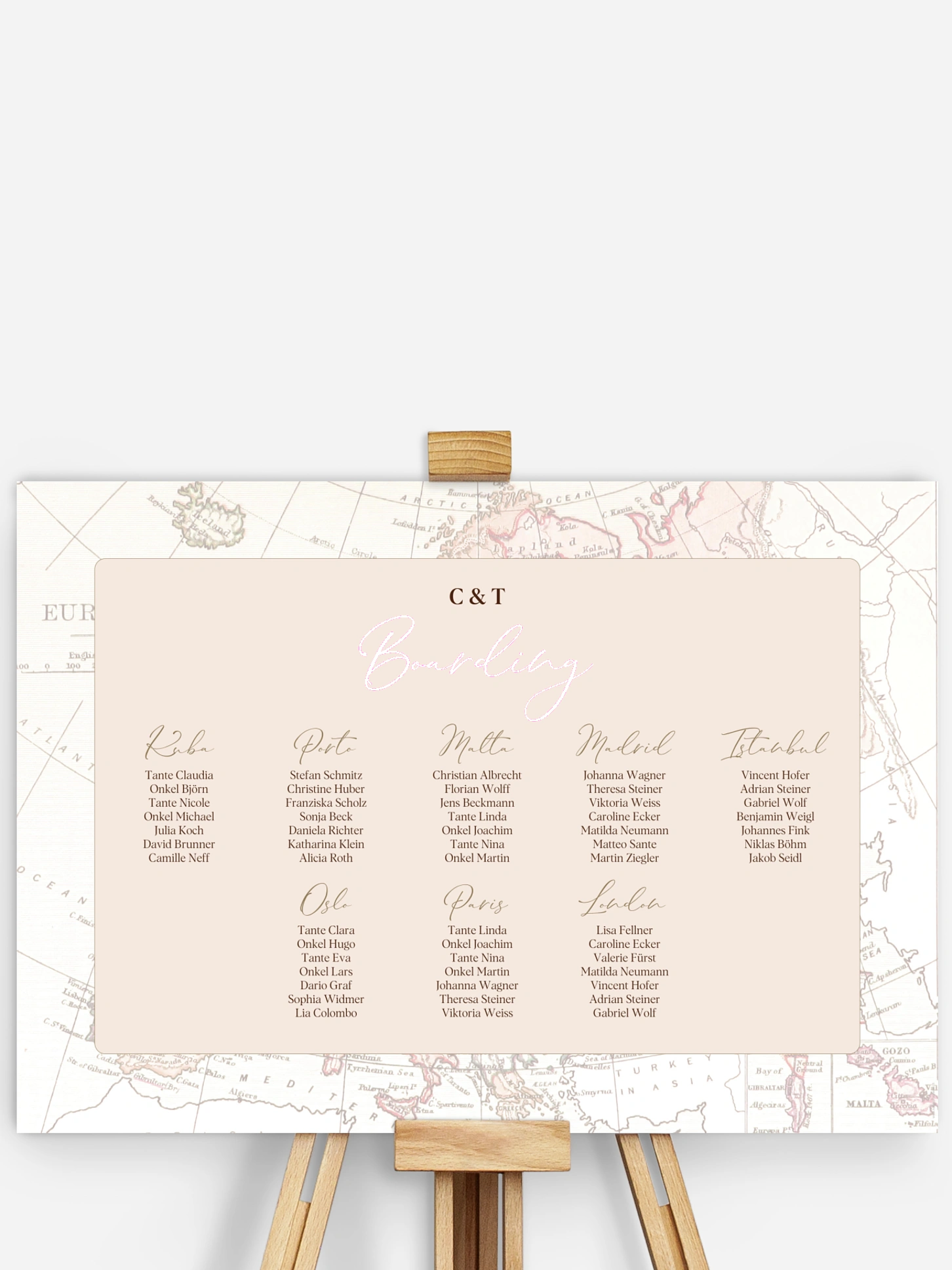 Sitzplan Plakat Unsere Reise