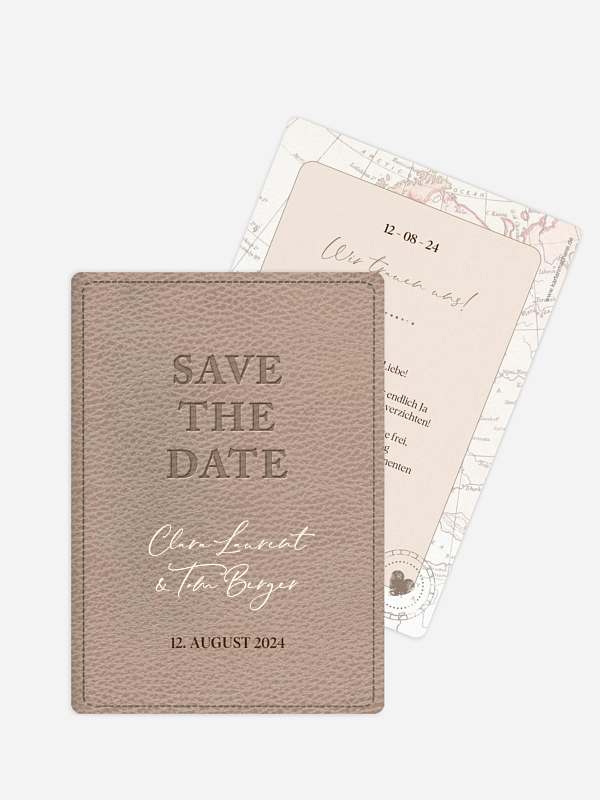 Save-the-Date Karte Unsere Reise