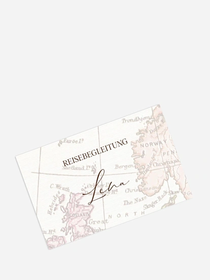 Tischkarte Hochzeit Unsere Reise