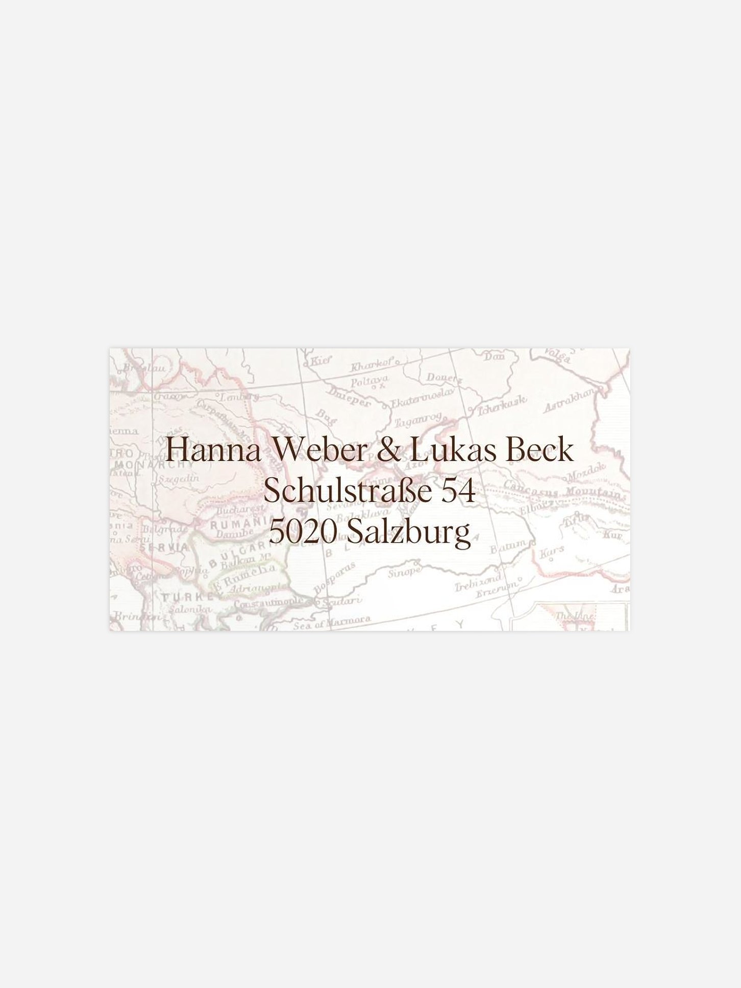 Empfängeraufkleber Hochzeit Unsere Reise