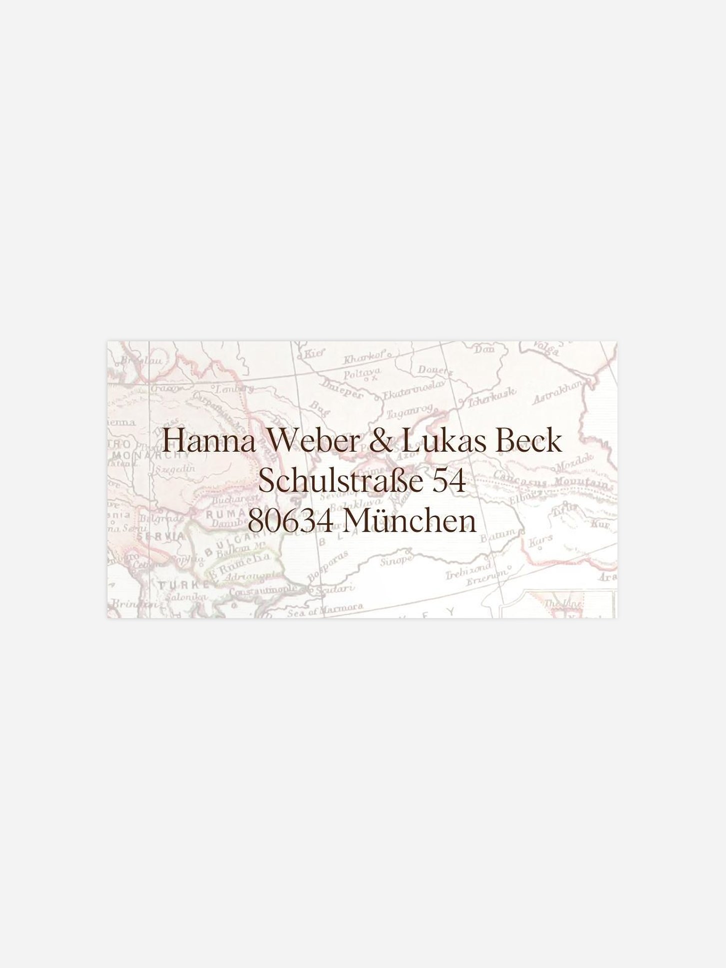 Empfängeraufkleber Hochzeit Unsere Reise