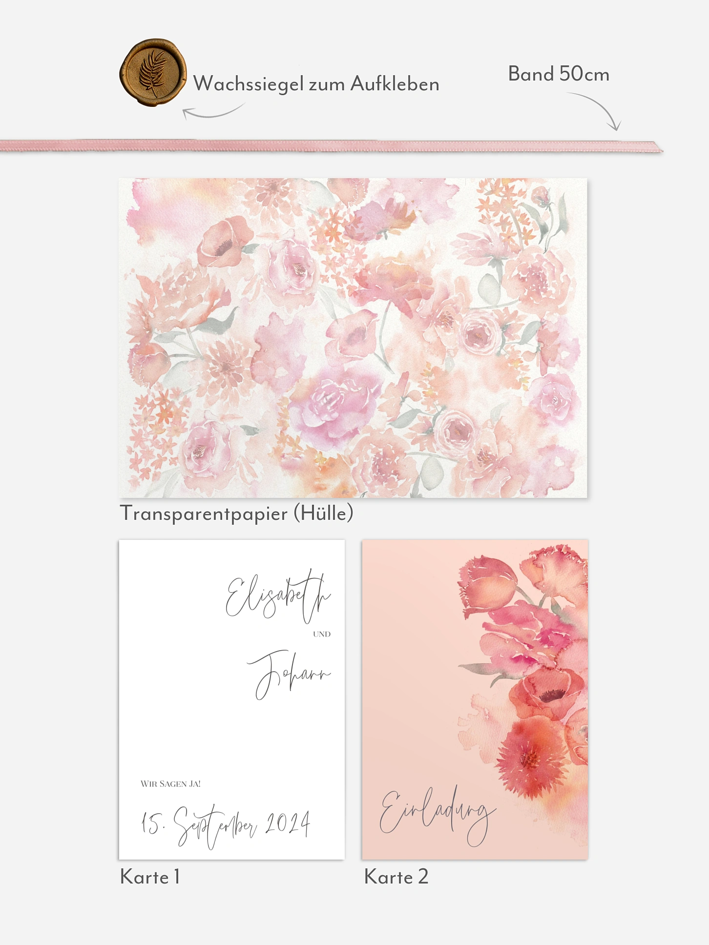 Hochzeitseinladung Blooming Love