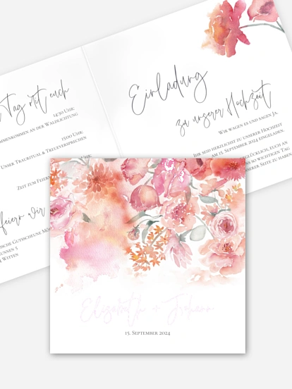 Hochzeitseinladung Blooming Love