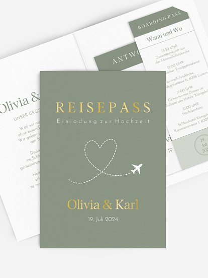 Hochzeitseinladung "Reise ins Glück"