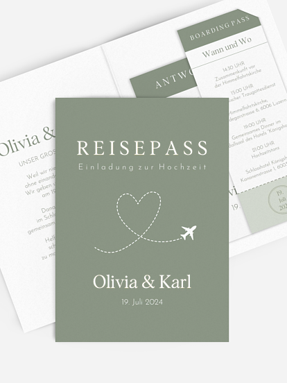 Hochzeitseinladung Unsere Reise beginnt
