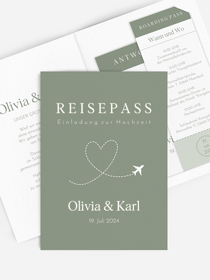 Hochzeitseinladung Unsere Reise beginnt