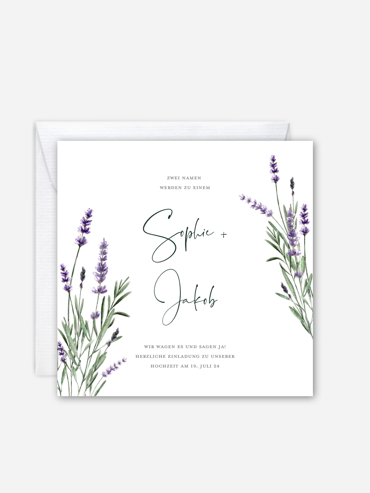 Hochzeitseinladung Lavendel Liebe