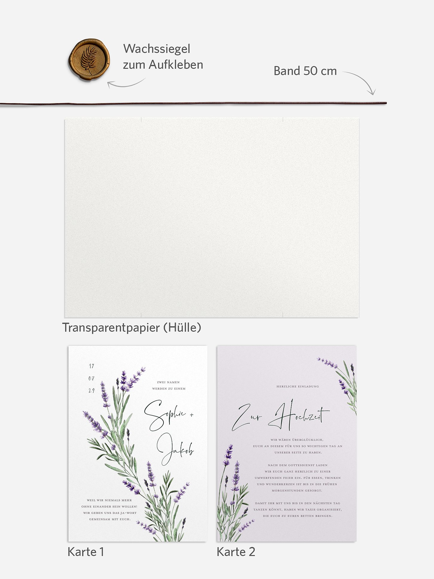 Hochzeitseinladung Lavendel Liebe