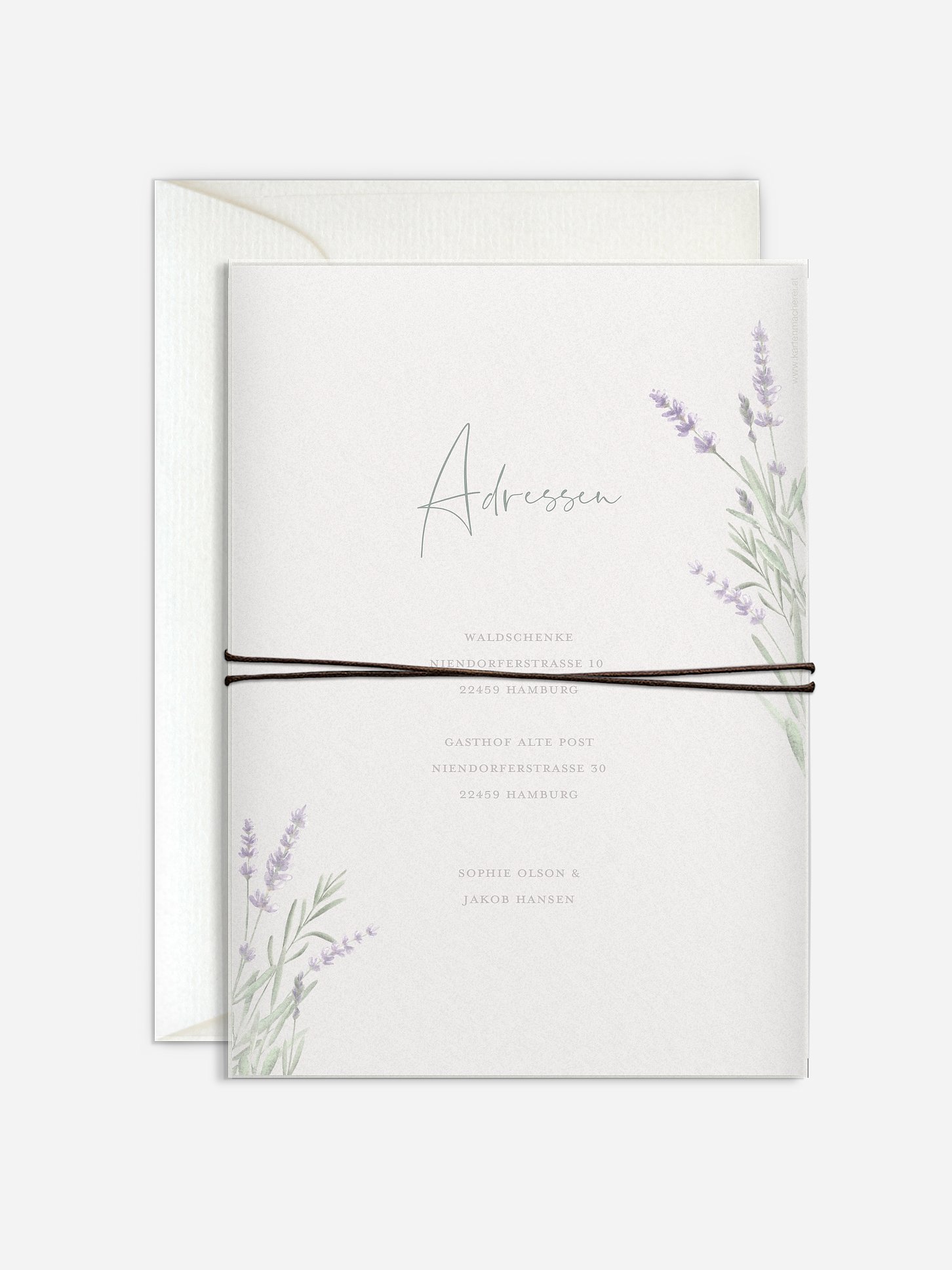 Hochzeitseinladung Lavendel Liebe