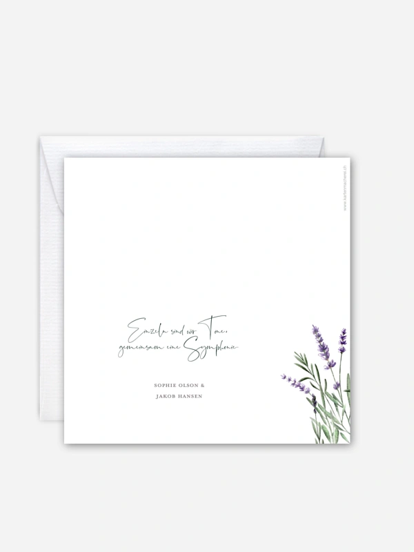 Hochzeitseinladung Lavendel Liebe