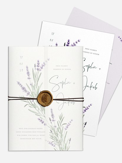 Hochzeitseinladung Lavendel Liebe