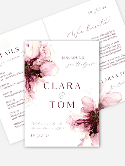 Hochzeitseinladung Marble Art