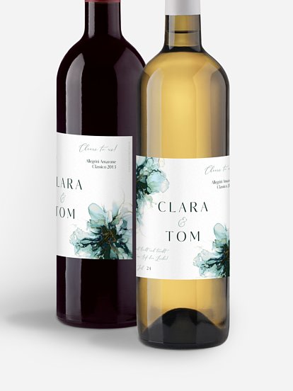 Flaschenetikett Hochzeit Marble Art