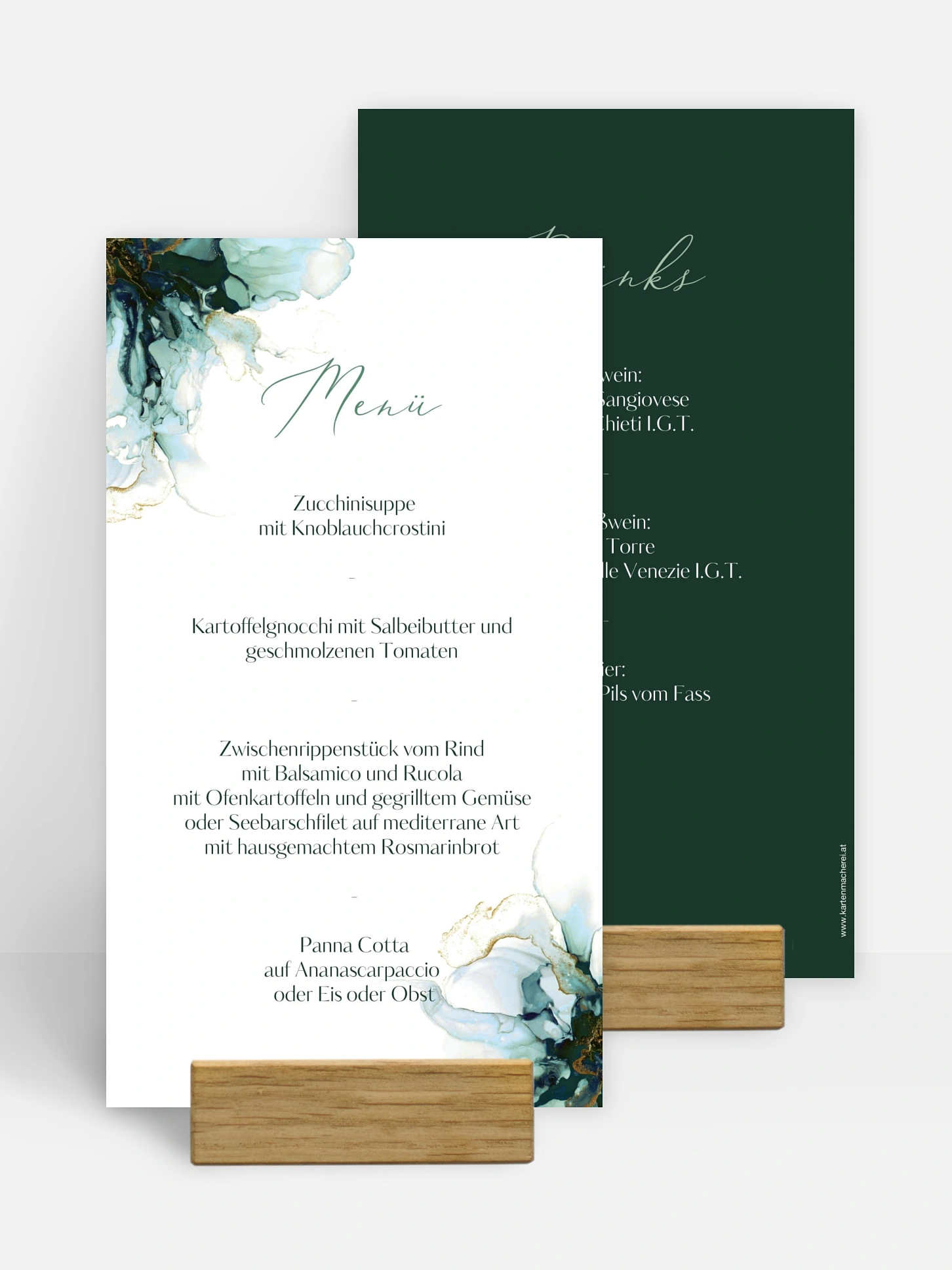 Menükarte Hochzeit Marble Art