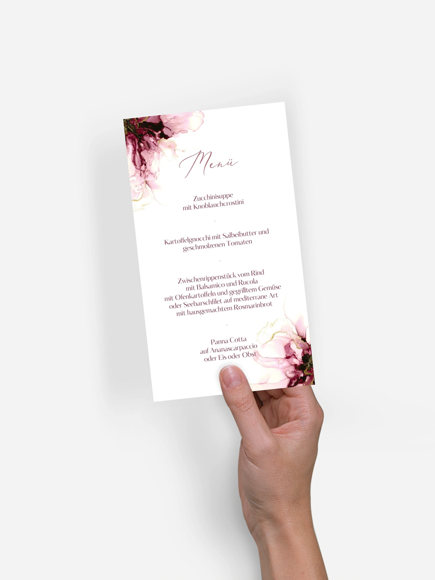 Menükarte Hochzeit Marble Art