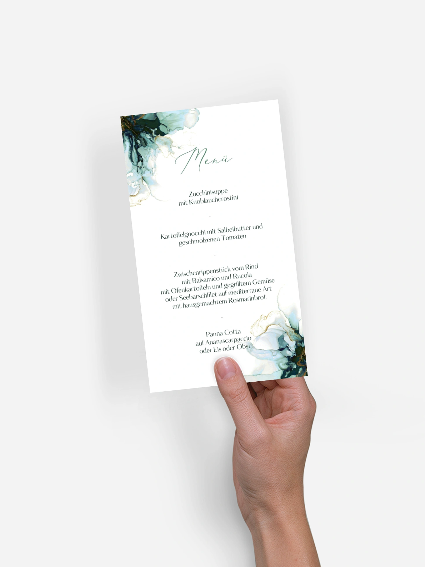 Menükarte Hochzeit Marble Art