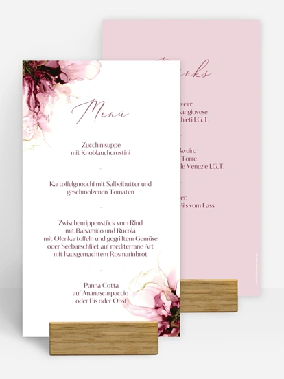 Menükarte Hochzeit Marble Art