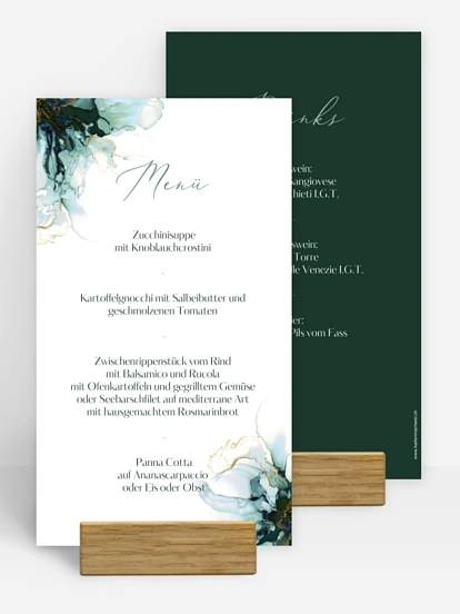 Menükarte Hochzeit Marble Art