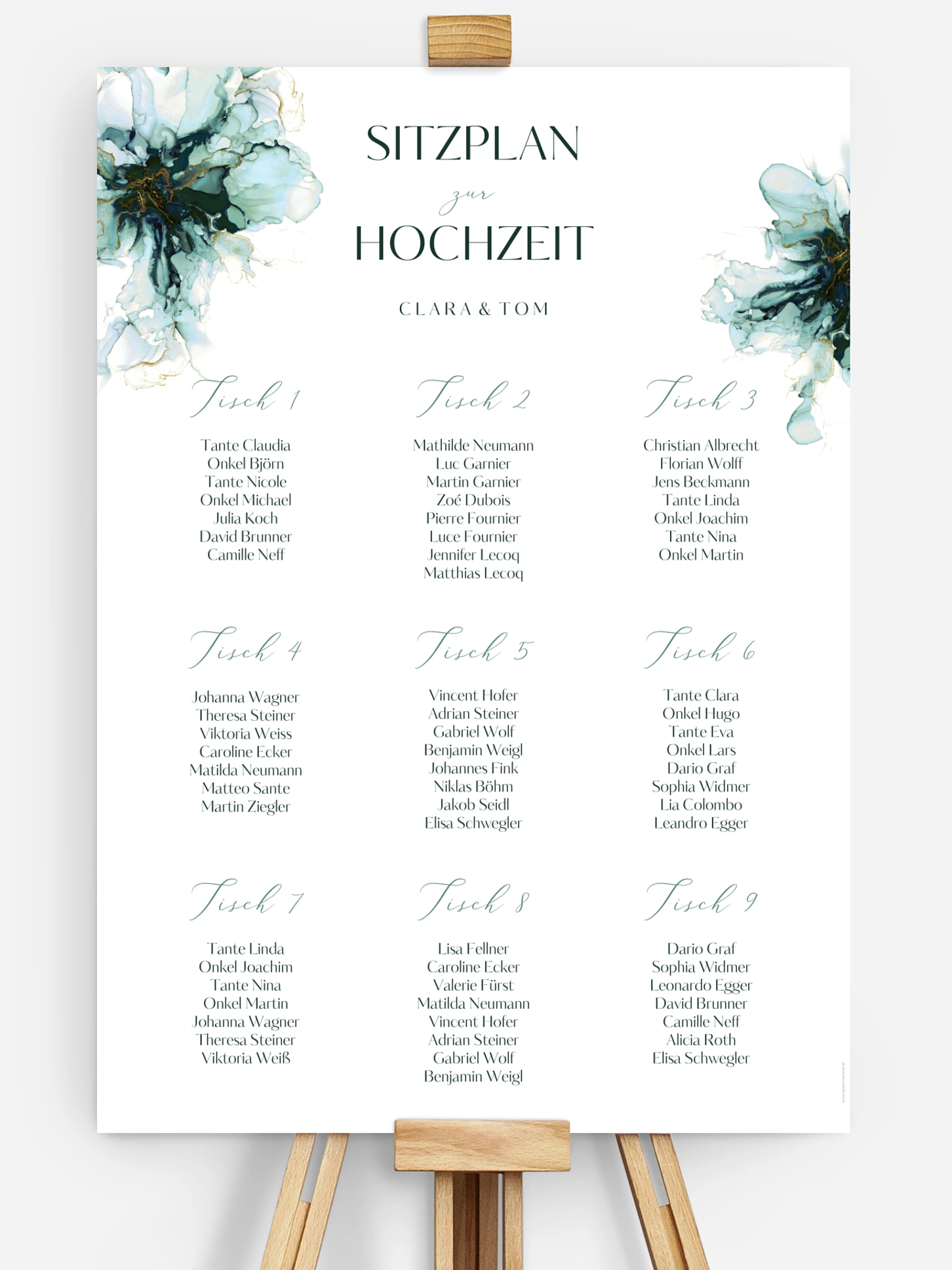 Sitzplan Plakat Marble Art