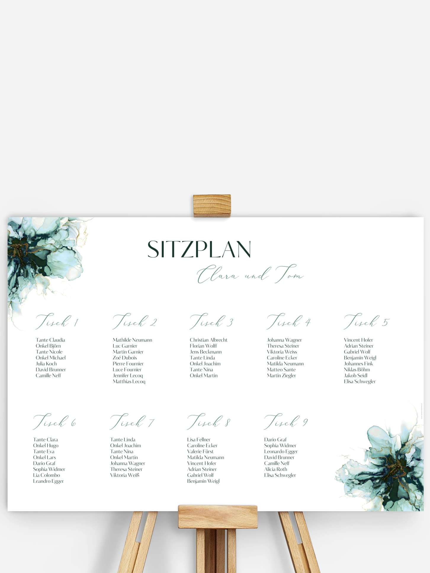 Sitzplan Plakat Marble Art