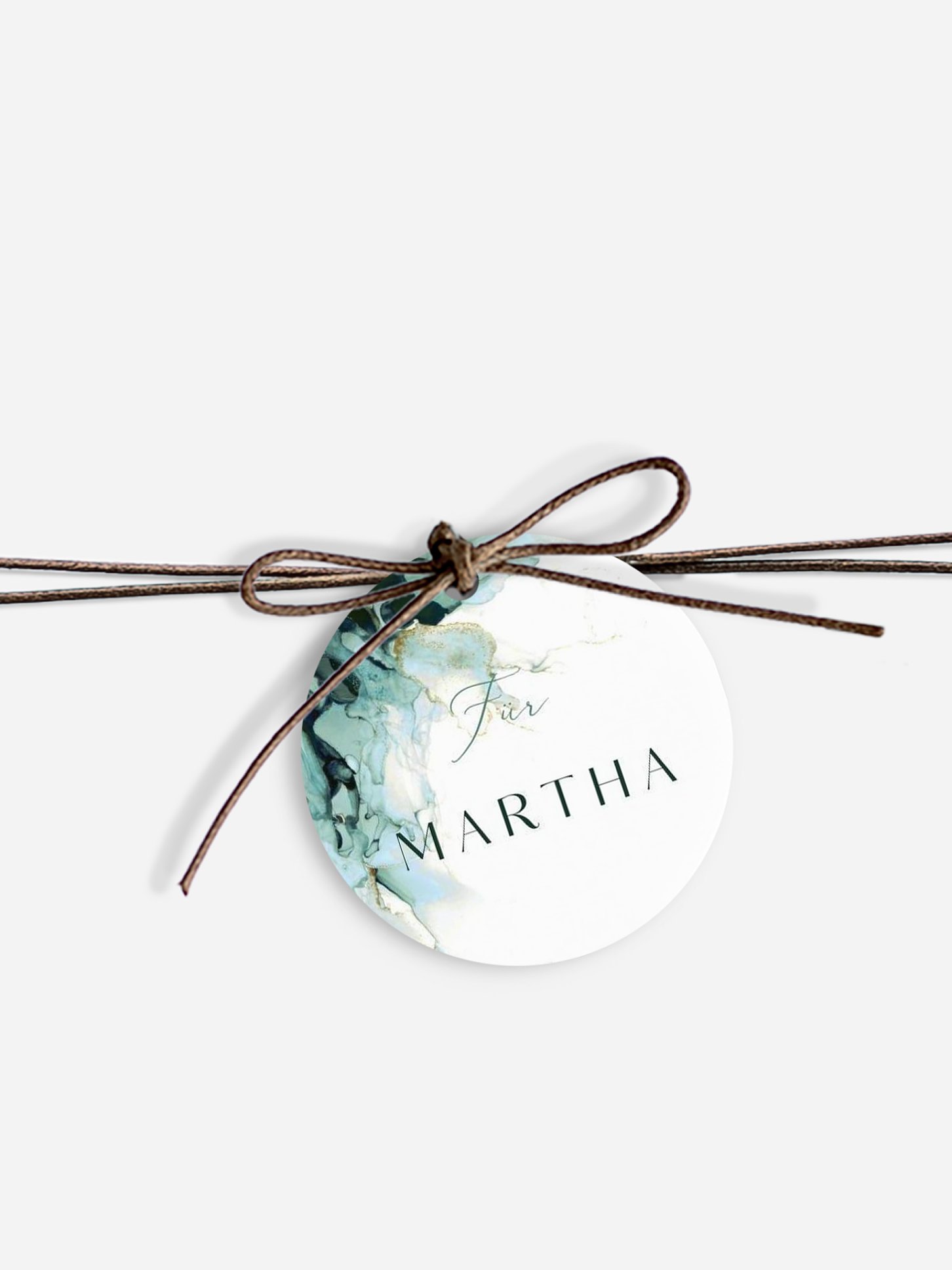 Anhänger mit Band zur Hochzeit personalisiert Marble Art
